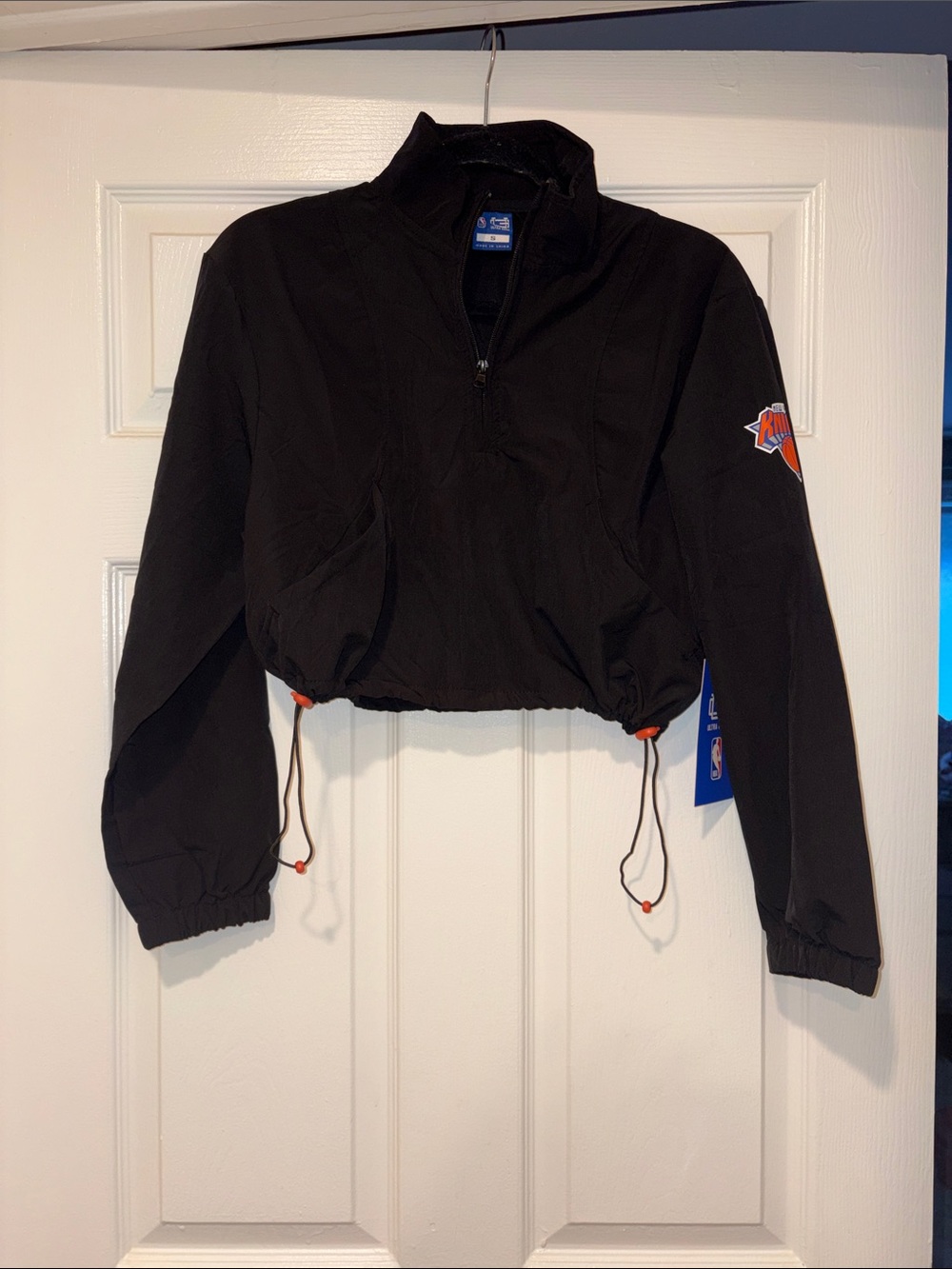 Women's Black Cropped Windbreaker Jacket